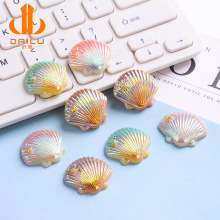 电镀渐变彩色仿真贝壳 diy树脂饰品配件手机壳贴片美容材料