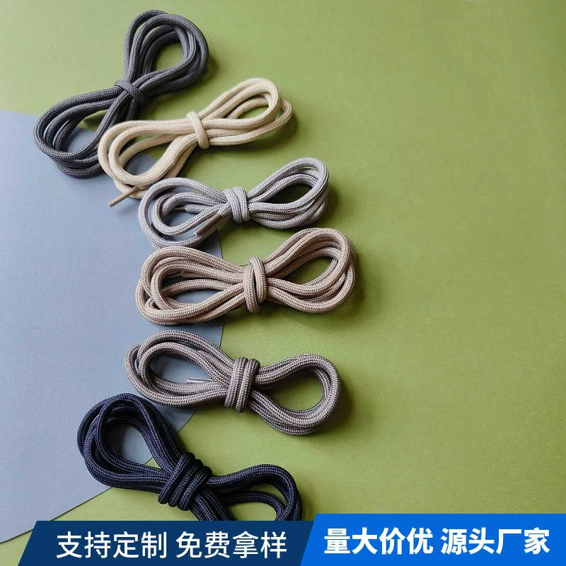 Завод оптом 32 слитка плюс жирный полиэстер круглый шнурки цветные круглые шнурки с кокосовой обувью