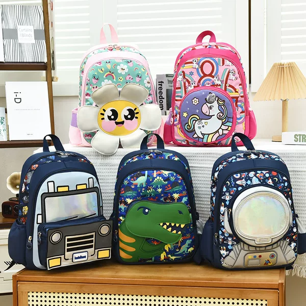 Cute Little Dinosaur Kidsren's Schoolbag Cartoon Cute Kindergarten Backpack 3-6 Year Old Boy Backpack Lightweight Backpack