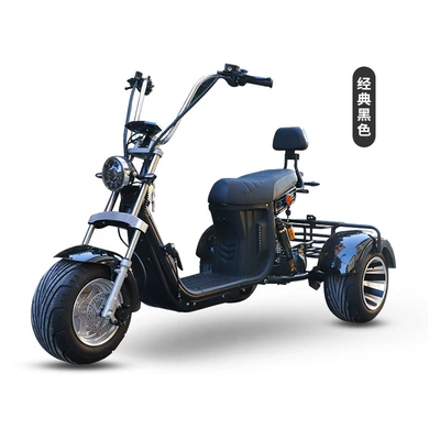 Cross-border Harley electric motorcycle tricycle large wide tire battery scooter lithium battery scooter scooter electric car (Elektrikli motosikletlər) - black-lyt8