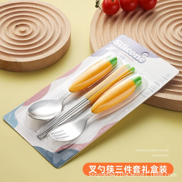 Carrot chopsticks, yellow set, 3 piece set