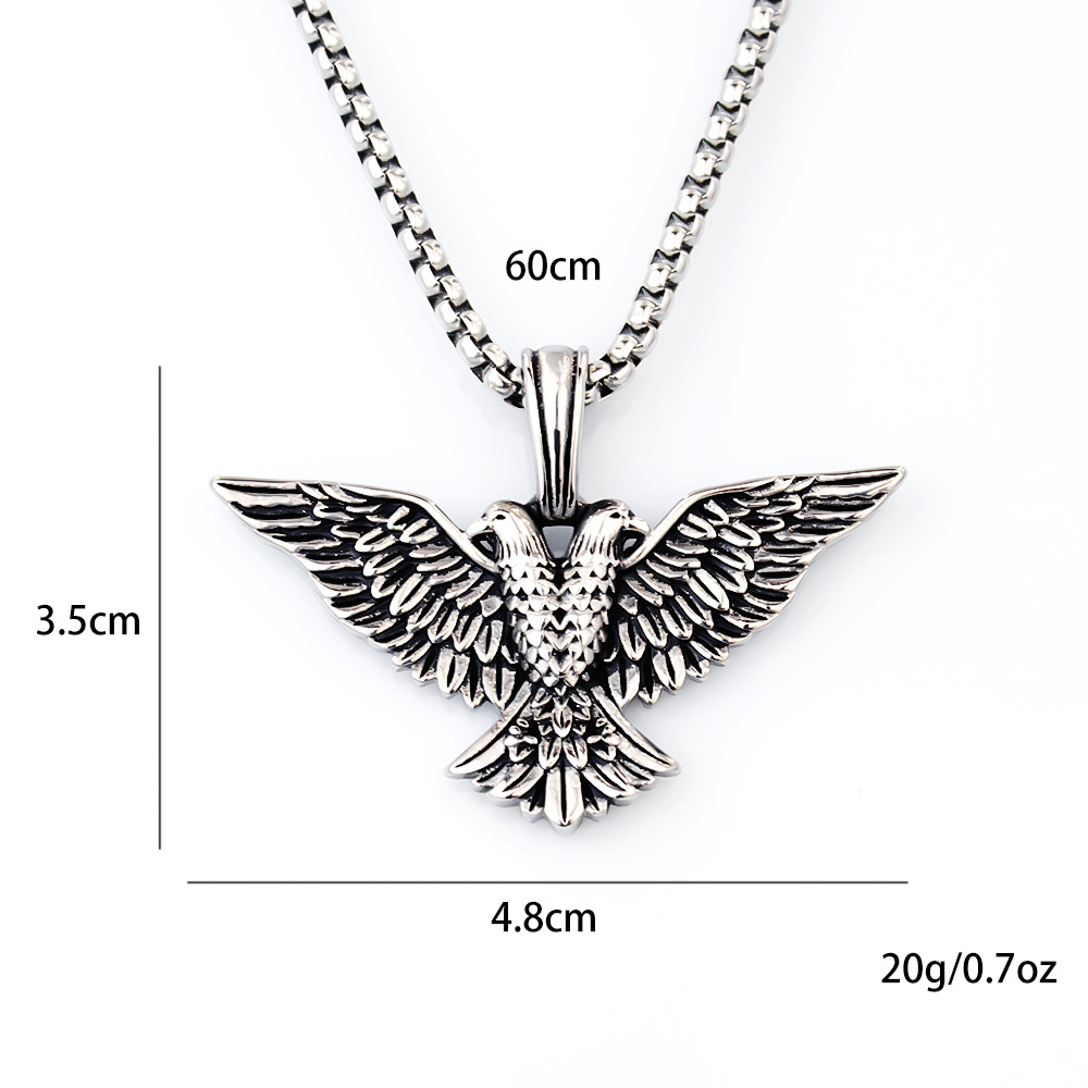 Collier pendentif ailes d'ange gothique en acier inoxydable_voghion.com