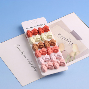 Cross-Border New Silk Scarf Buckle, Exquisite and Sweet Magnetic Buckle Jewelry for Women, Fixed Multi-Color Collar Clip, Strong Magnet Headscarf Pin