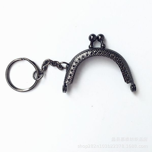 Llavero Metálico Semicircular de 5cm al por Mayor con 14/20 Agujeros, Accesorios para Monederos Hechos a Mano con Fieltro de Lana, Diseño a Cuadros.