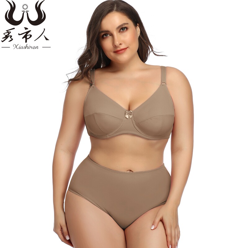 Plus-Size Bra Set, Ultra-Thin Sexy Lingerie, Comfortable and Breathable, Large Cup Smooth Bra, Wholesale from Manufacturer, Makes Big Breasts Appear Smaller