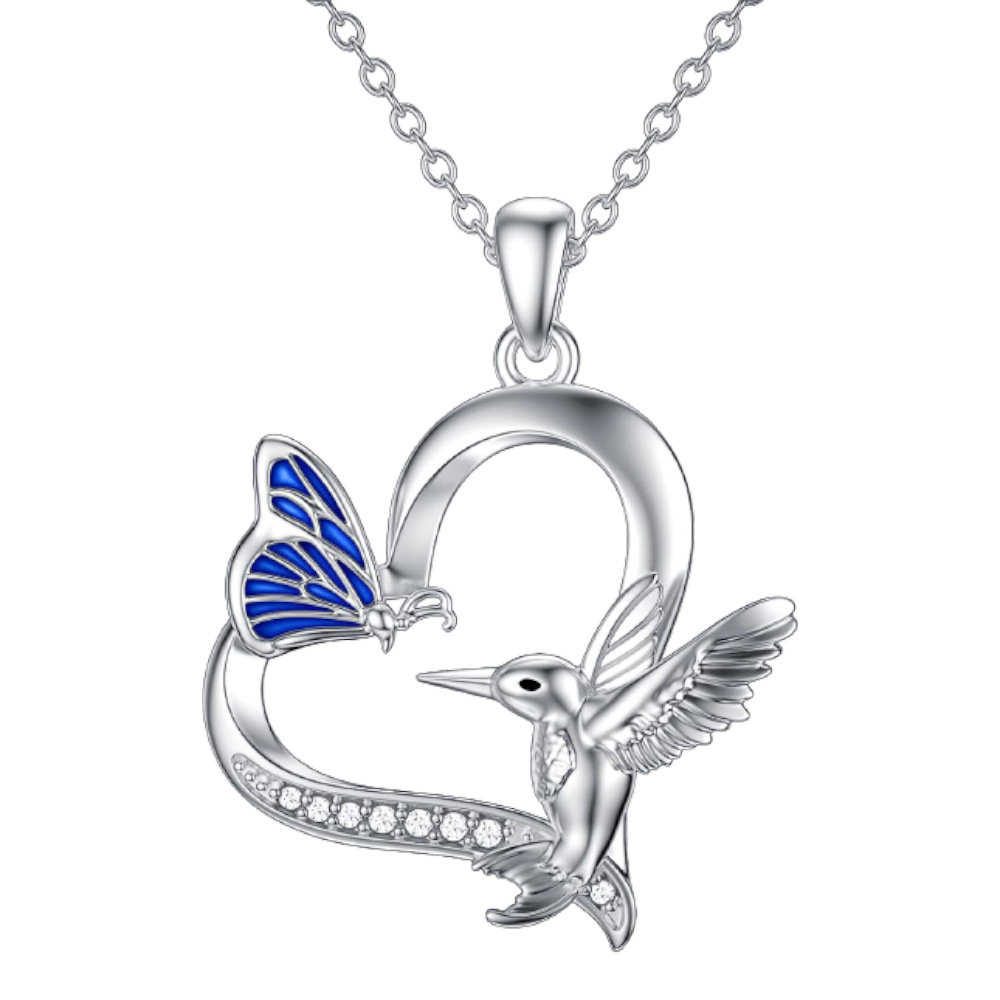 Collana con ciondolo a forma di cuore a forma di farfalla e colibrì, accessori alla moda per le feste delle donne, il miglior regalo per le ragazze_voghion.com