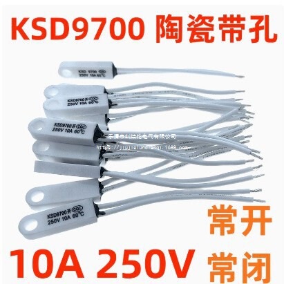 Ksd9700 Temperature Control Switch Normally Closed Ceramic with Hole 10A Temperature Thermal Protector Normally Closed 10A 40 Degrees-150 Degrees