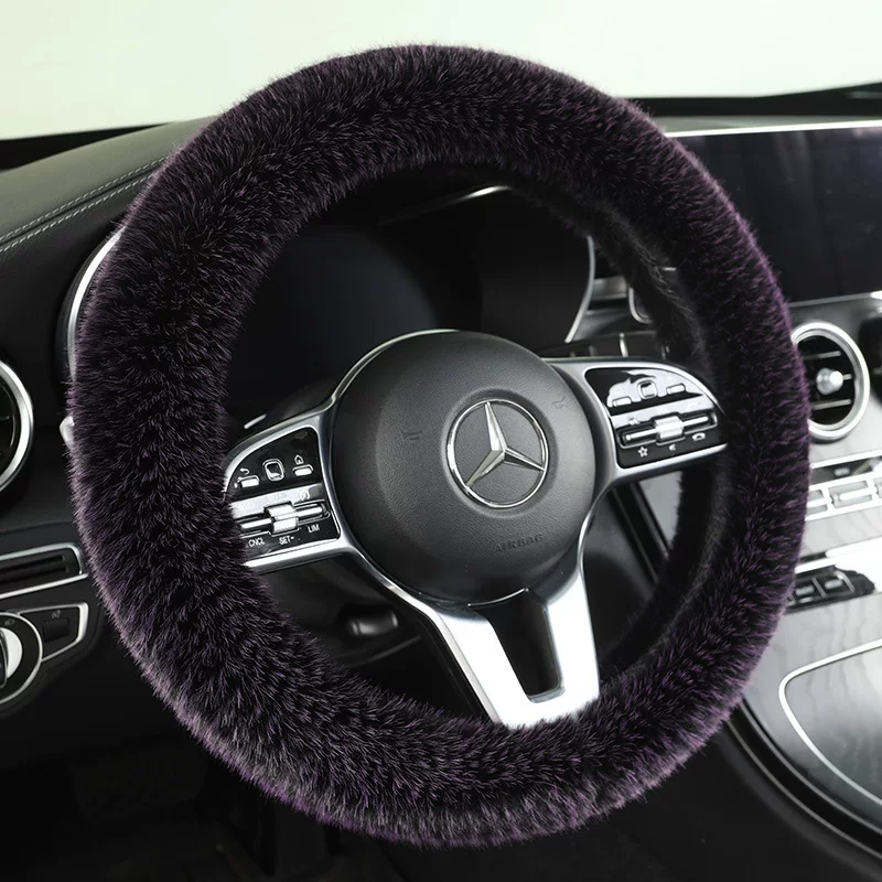 2025 set of winter long-haired mink car winter steering wheel