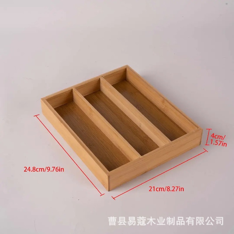 在庫あり 拡張可能なキッチン引き出し 木製竹製収納器 食器収納トレイ（ナイフホルダーは含まれません）|undefined