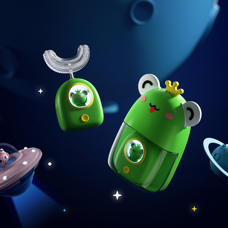 Children's Electric Toothbrush U-Shaped Ultrasonic USB Charging Portable Cleaner Smart Baby Toothbrush Soft Bristles Cross-Border