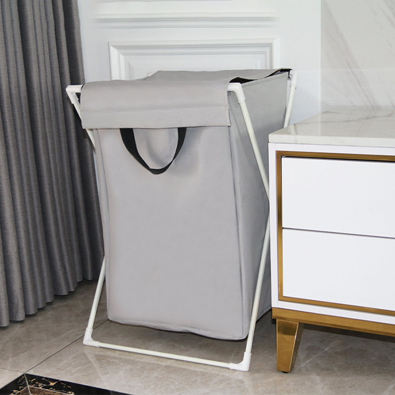 Junhao Home Oxford Fabric Waterproof Dirty Clothes Basket for Laundry Toys and Miscellaneous Storage, Foldable and Stackable with Lid