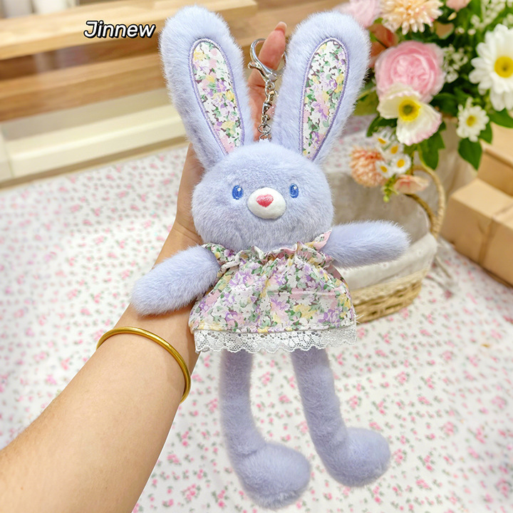 Jinnew 花柄スカート耳ウサギぬいぐるみペンダントキーホルダーかわいい小さなペンダントギフト卸売|undefined