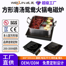 威菱火锅炉电磁炉嵌入式方形商用多人300mm 2000-3000W定制批发
