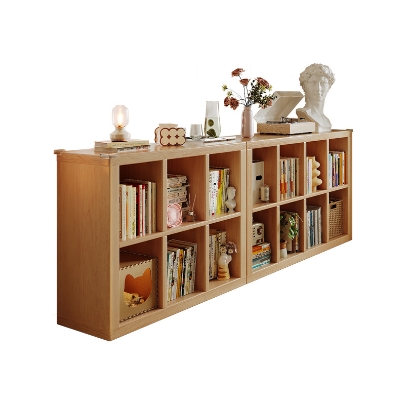 armario de madera sólida para niños en una librería de estudiantes almacenamiento de juguetes armario bajo gabinete de cuadrícula dormitorio estante de almacenamiento de la habitación de los niños