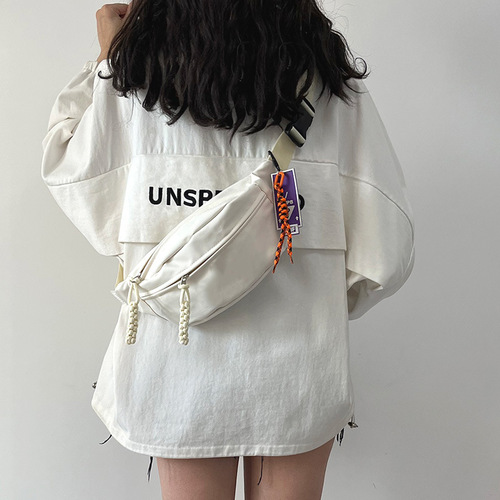 Cotton Small Bag for Women 2024 New Simple and Versatile Chest Bag for Men Large Capacity Design Student Crossbody Bag Waist Bag