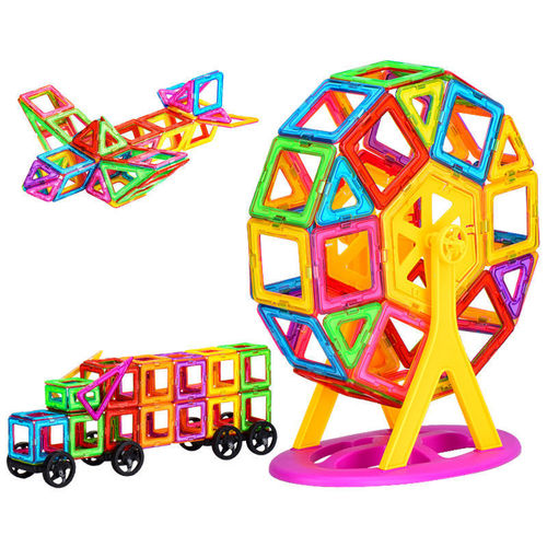 Pure Magnetic Tiles Building Blocks for Kids Magnetic Tiles Puzzles for Boys and Girls Baby Magnetic Stones Sticker Brain Teaser Assembly Toys