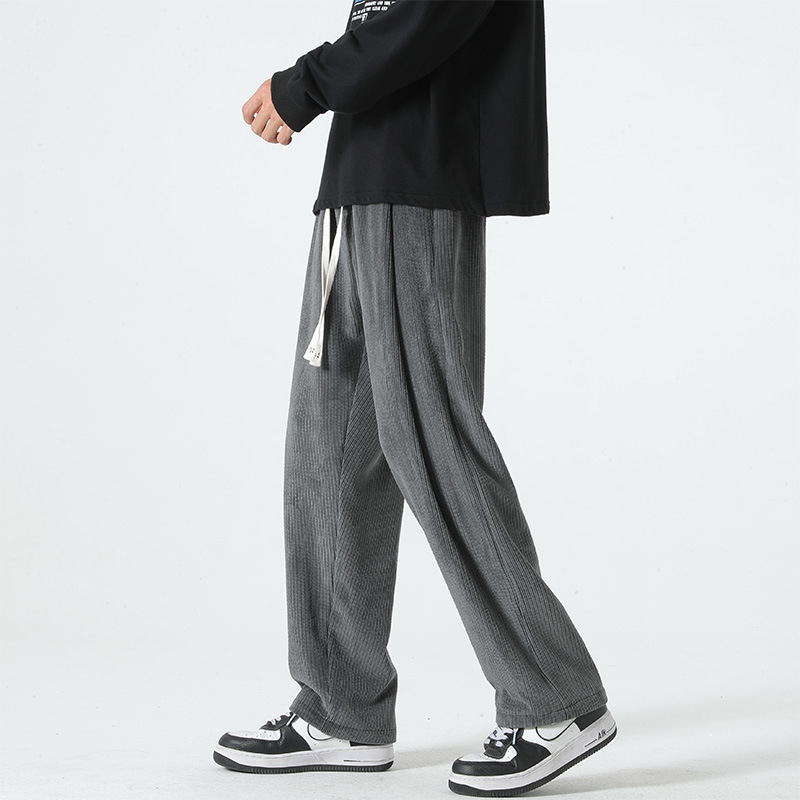 Neue Herbst- und Winterhose für Herren mit weiter Cordhose und geradem Bein, trendige, lockere, lässige Sporthose_voghion.com