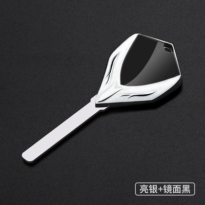 Motorcycle metal key blank suitable for CFMOTO 450NK 500SR VOOM 675NK/675SR-R (Motorcycle Key) - bright-silver-mirror-black-cf-450nk