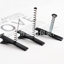 立体弹簧发夹4cm环保喷漆黑色儿童发夹可爱diy圣诞配件小鸡发夹