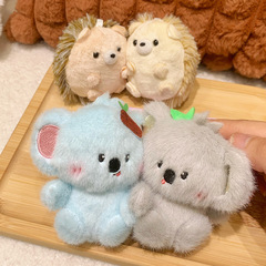 Jinnew オリジナル癒しコアラハリネズミカップルペア磁気動物ぬいぐるみペンダントかわいいバッグキーホルダー
