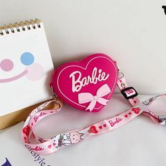 Children's cross-border Barbie love cross-body bag cute cartoon pink change purse foreign style girl silicone bag