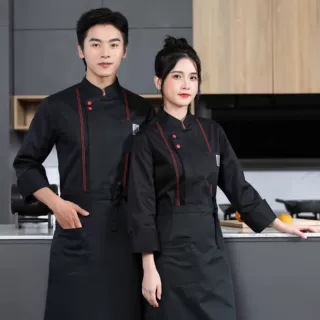 酒店厨师工作服男长袖秋冬装餐饮饭店蛋糕店烘焙师服装火锅店后厨