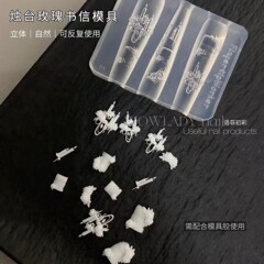 高透烛台玫瑰书信美甲硅胶模具3d立体模具diy美甲饰品工具硅胶模
