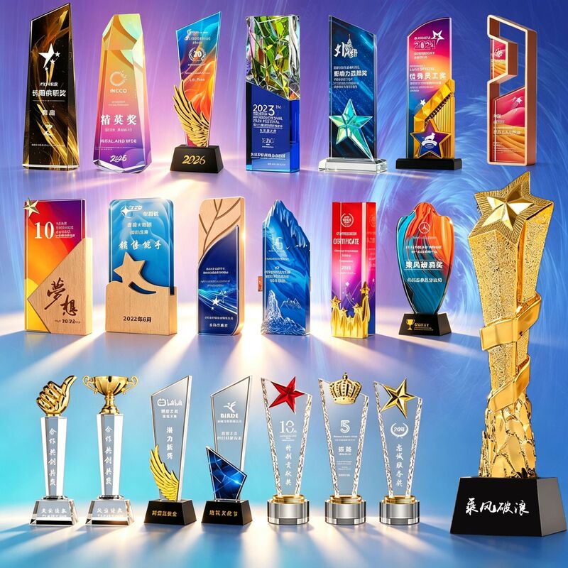 Crystal Trophy Design for Outstanding Employees, Sports Competition Awards, Honor Commemorative Resin Trophy with Engraving