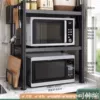 Oval Telescopic Microwave Oven Rack-Double Layer Black [Full Set of Accessories]