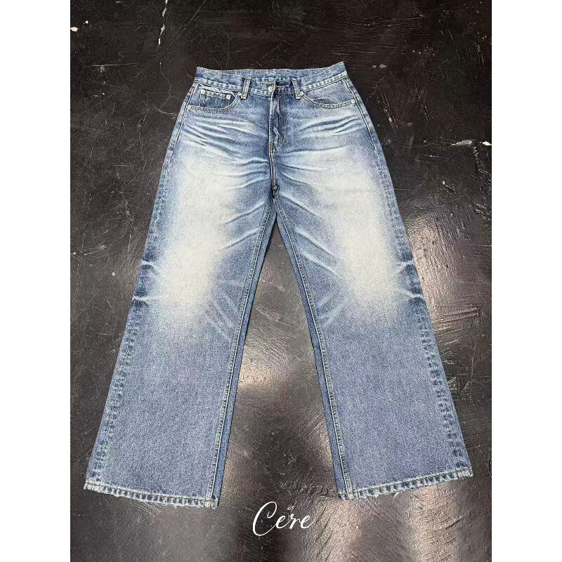 2026 Snowflake Light Blue Washed Distressed Straight-Leg Jeans, Battle Bull Original Denim Jeans, Loose Fit with Distressed Cat-Eye Wash 2026 Snowflake Light Blue Washed Distressed Straight-Leg Jeans, Battle Bull Original Denim Jeans, Loose Fit with Distressed Cat-Eye Wash