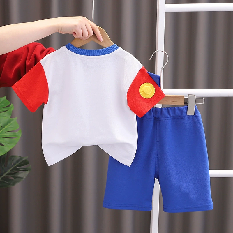Children's cartoon summer clothing, sleeves, summer set for boys, with short sleeve, western style
