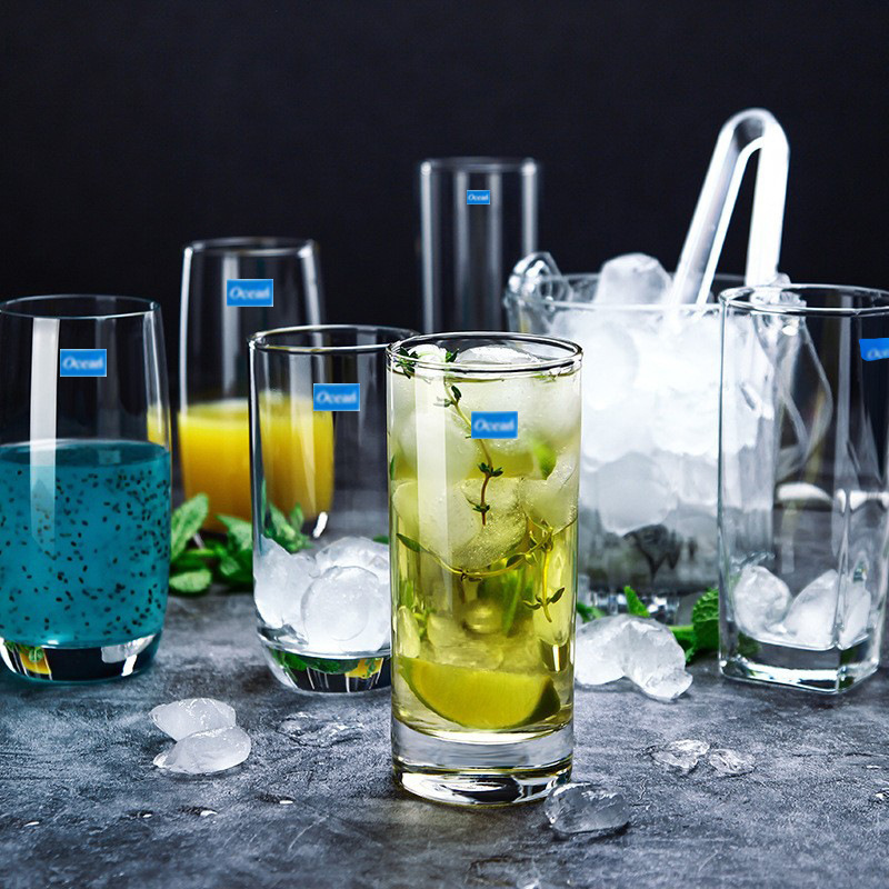 Océano de vidrio transparente taza recta taza de té taza de jugo de leche taza Haibo taza de cerveza