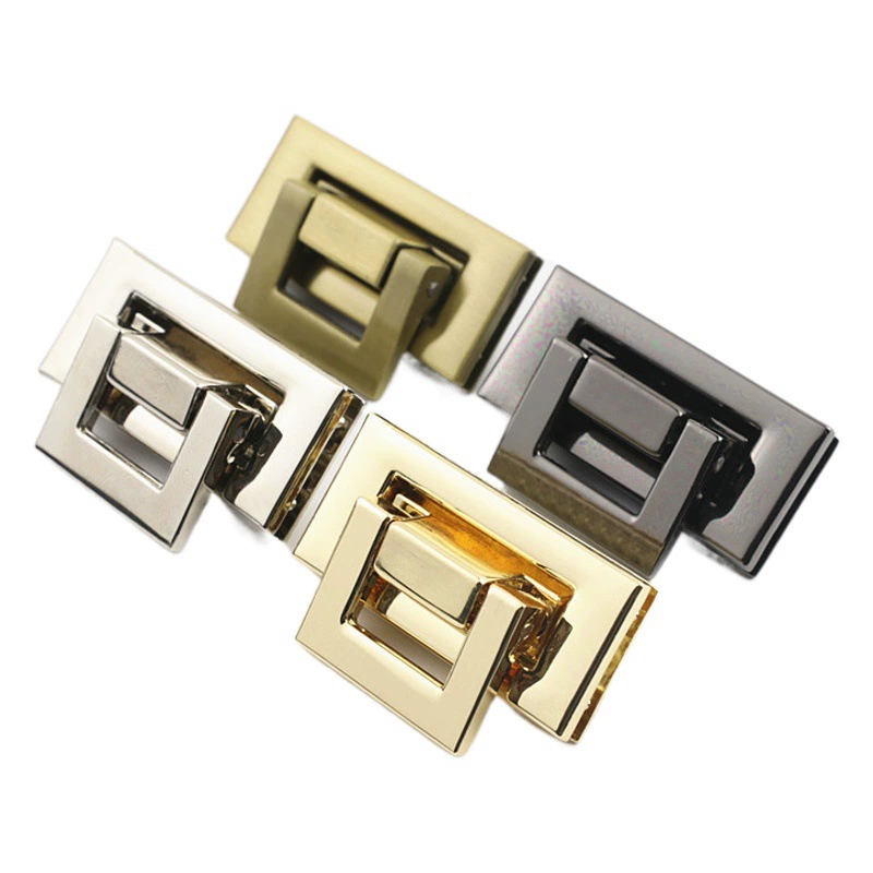 Багаж Аппаратные аксессуары Золотой литье винт замок Квадратный замок сумка замок Пряжка Аппаратные аксессуары