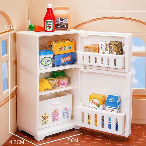 1:12 Scale Dollhouse Mini Furniture Micro Model Kitchen Scene Playing Toy White Refrigerator