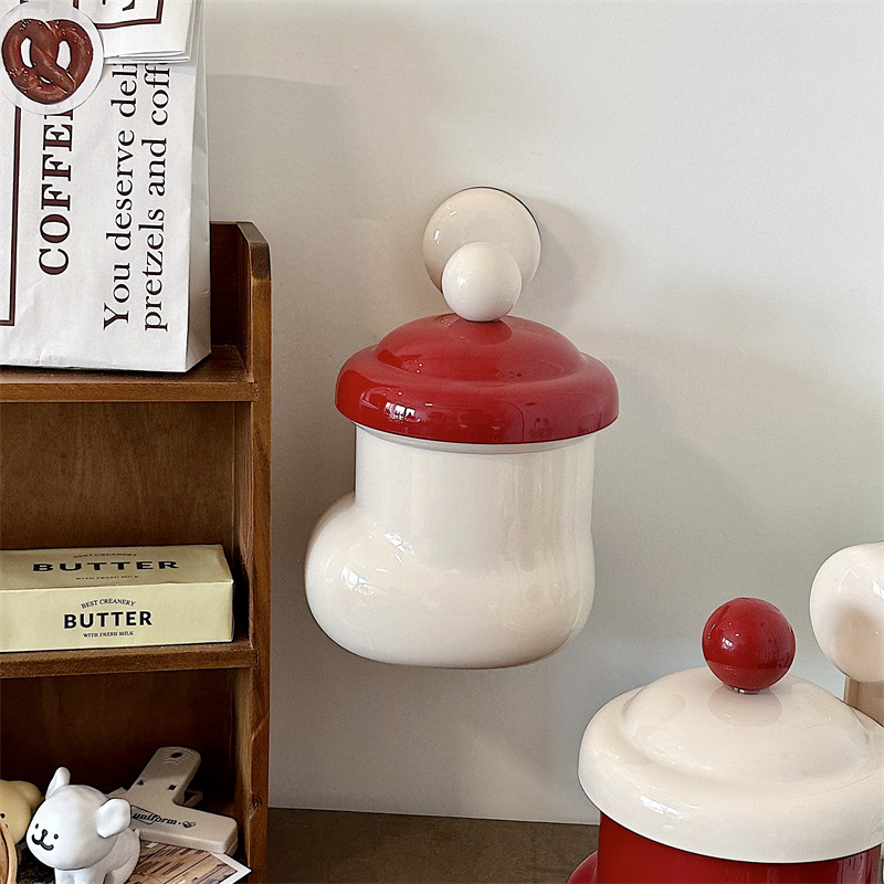 Botas de escritorio creativas caseras de alto nivel con cubierta encantadora basura de baño colgada en la pared