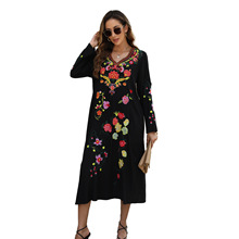 跨境女装亚马逊ebay秋冬新款时尚性感长裙连衣裙女现货一件代发