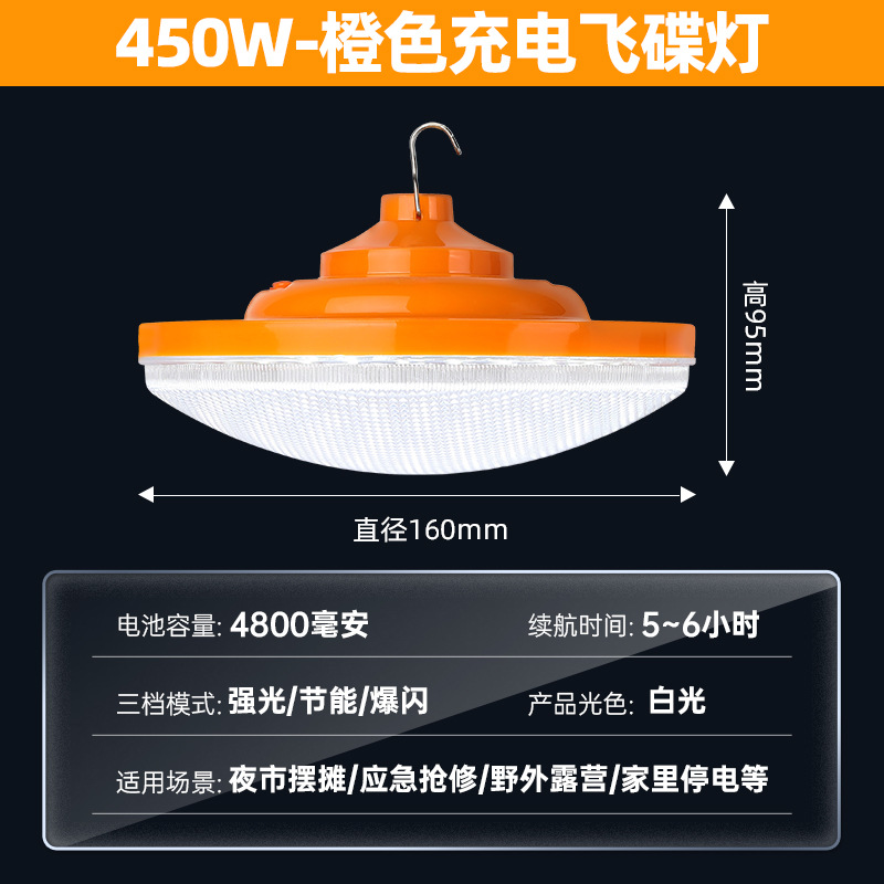 Luz LED recargable con forma de platillo volador, luz de jardín súper brillante impermeable para exteriores, luz para puestos de mercado nocturno, iluminación de emergencia para el hogar para cortes de energía
