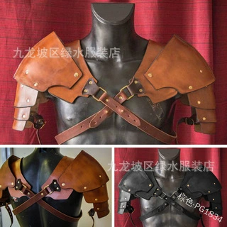 Трансграничный источник 2019 желаний, европейские и американские средневековые ретро-многослойные кожаные наплечники с заклепками, реквизит для сценических выступлений