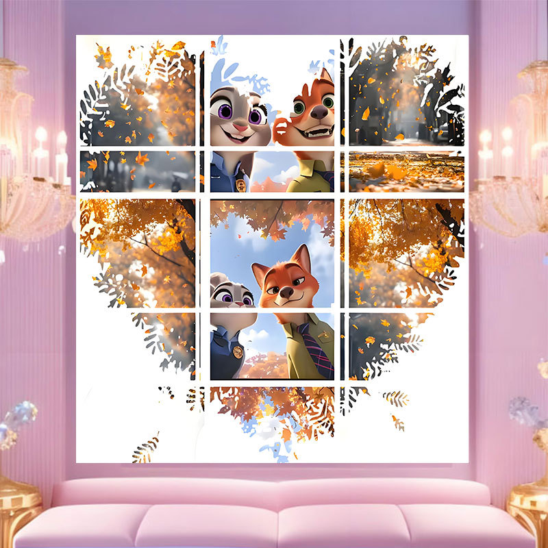 20 * 20 Crazy Zoo City pintura digital a mano diy dibujos animados pintura a mano Judith Decoration