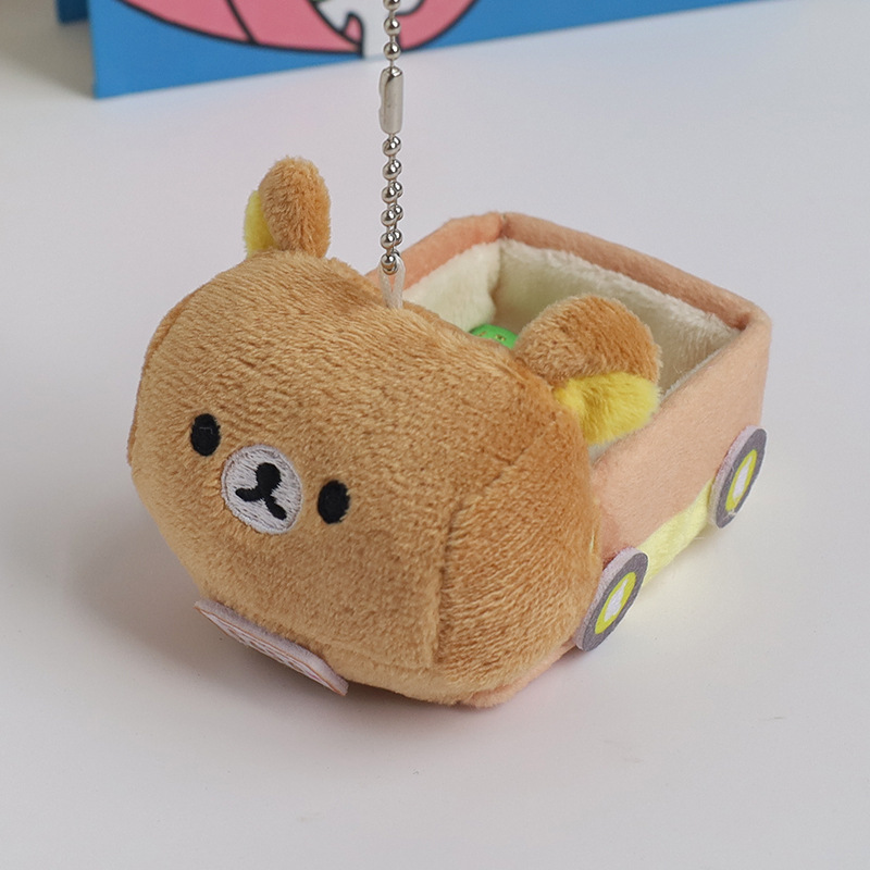 日系リラックマ20周年デパート店長ストラップ人形かわいい熊ミニぬいぐるみリュックサック飾り