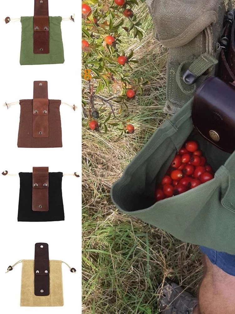 Bolsas de lona transfronterizas de jungla bolsa de recolección de frutas bolsa de almacenamiento de lienzo de campamento al aire libre bolsa portátil