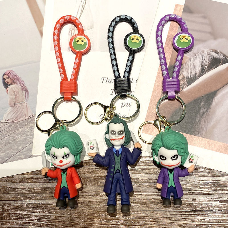 Cross-border New Cartoon Clown Keychain Superhero Doll Car Key Ring Pendant Doll Machine Small Gift