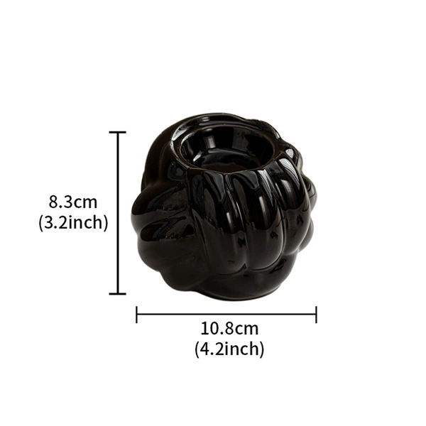 Ceramic Coil Candle Holder-Black