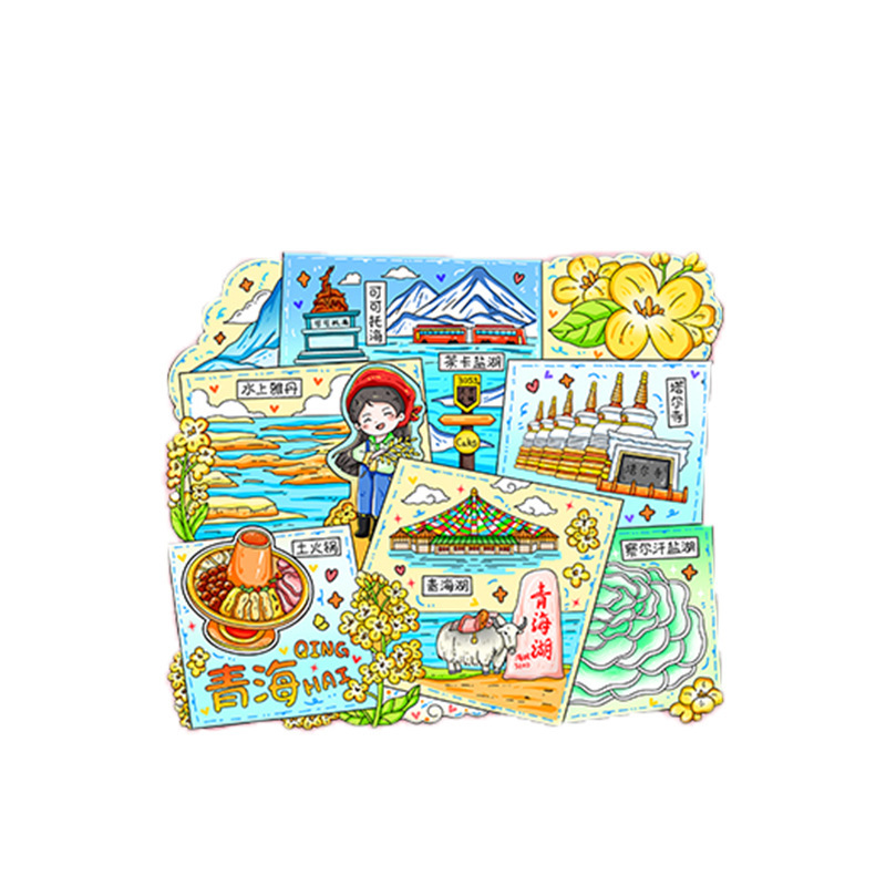 50個から送料無料 青海省西寧市の観光スポット 青海湖青甘大環状ライン 金属製木製冷蔵庫用マグネット 工場直販|undefined