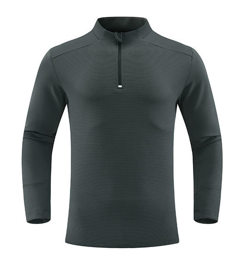 lulu hombre al aire libre mangas largas ropa deportiva rápida secado camiseta de cuello vertical chaqueta de semia cremallera montaña ropa de ciclismo para correr