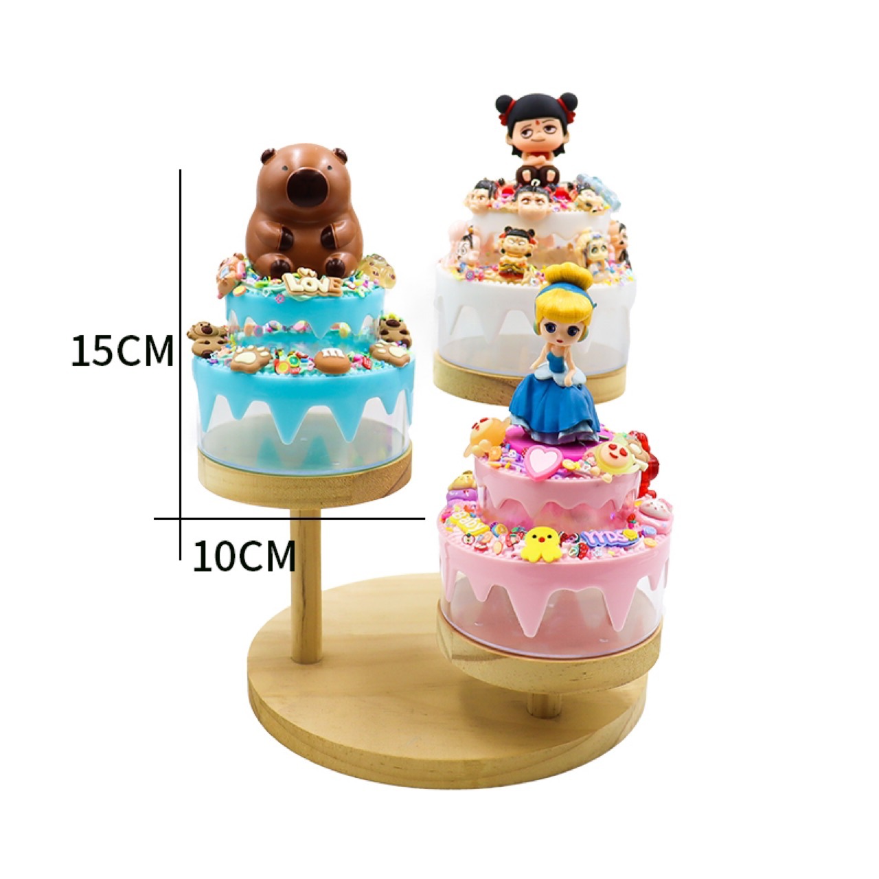 Caja de Pastel de Doble Capa con Diseño de Dibujos Animados, Material de Pegamento en Crema, Paquete de Regalo de Cumpleaños de Gatitos y Amigos