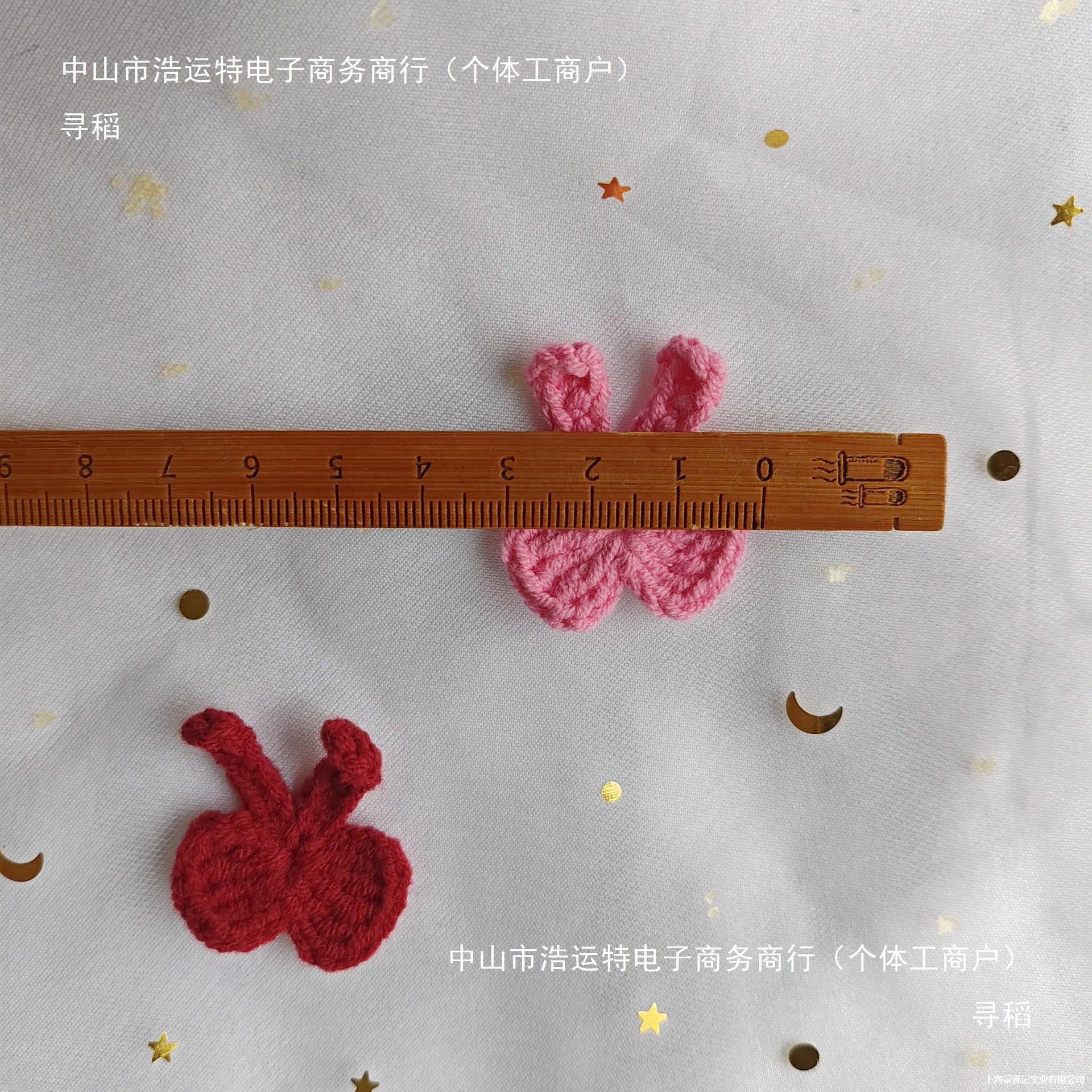 三厘米毛线钩针编织蝴蝶结复古发饰发夹发圈发绳DIY成品爆