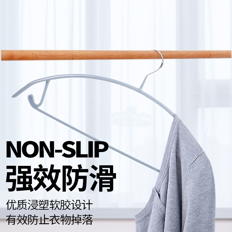 家庭用浸塑半円ハンガーステンレス無痕ハンガー滑り止め|undefined