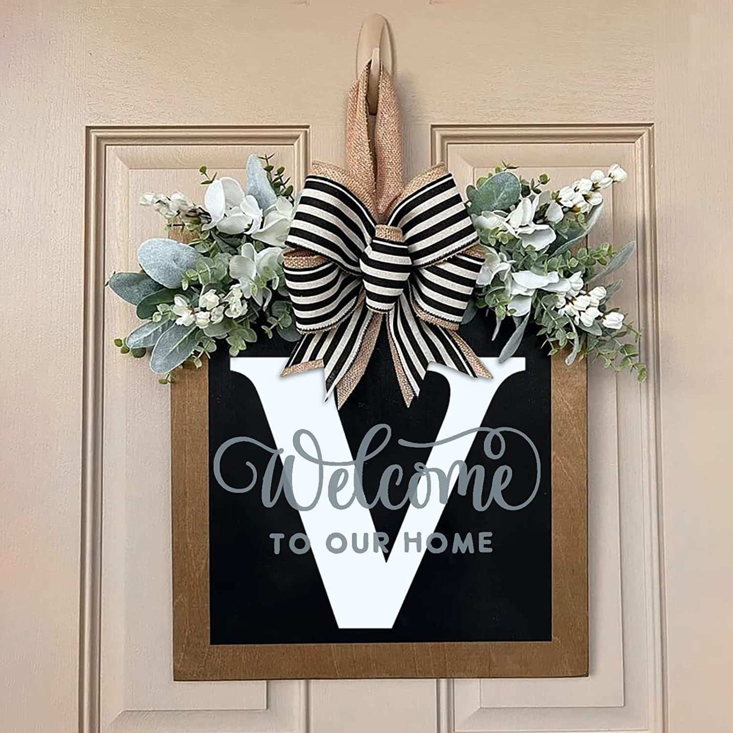 Nuevo producto transfronterizo 26 letras inglesas personalizado puerta de entrada decoración puerta colgante Decoración Accesorios artesanías de madera colgante