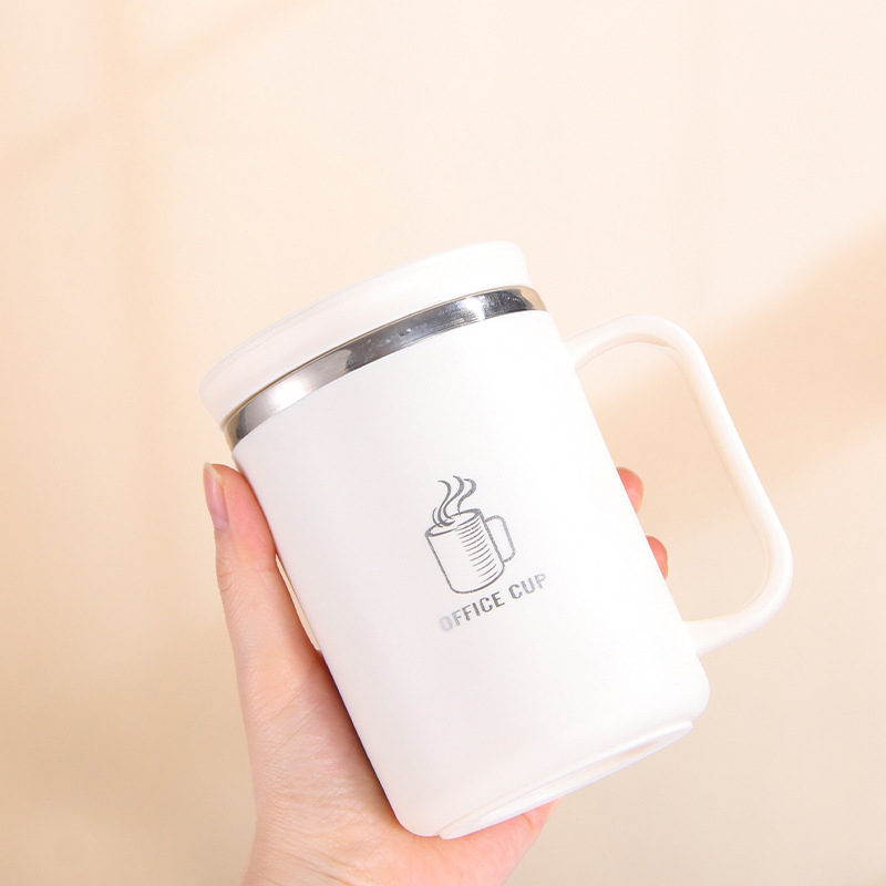 新款不锈钢咖啡杯男女简约个性马克杯办公便携带盖咖啡杯工厂供应|undefined